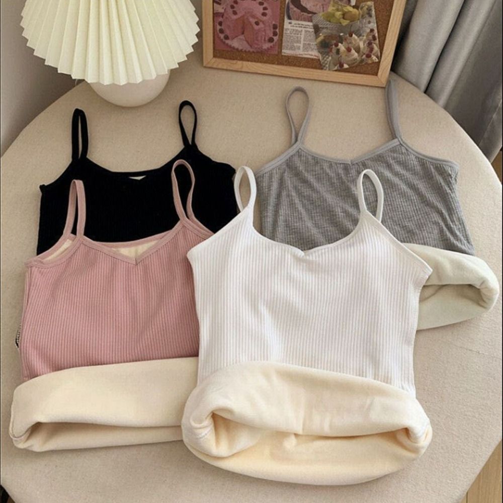Débardeur Thermique Épais en Fibre Solide pour Femme, Maillot de Corps Slim et Chaud, Collection Automne Hiver