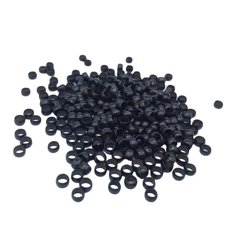 1000 szt. Uniwersalne koraliki miedziane 4.0mm z nanowarstwą, bez silikonu, nano-ringi do włosów, pasemek, przedłużania piór, czarne/brązowe/beżowe