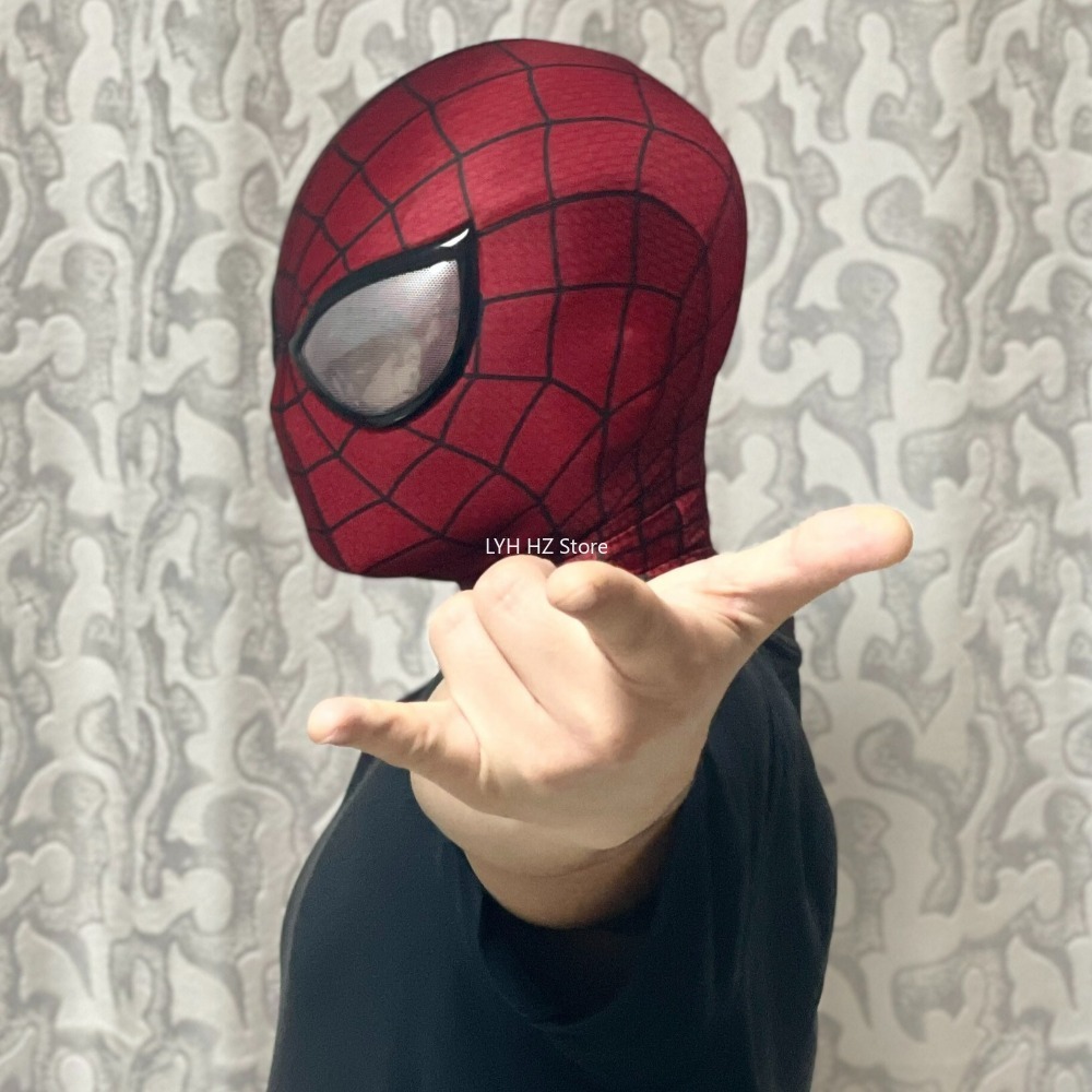 Maska Spider-Mana z Faceshell 1:1 3D Ręcznie Robiona Spiderman Wersja z Cyfrowym Nadrukiem Halloween Cosplay Kostium Maski Replika