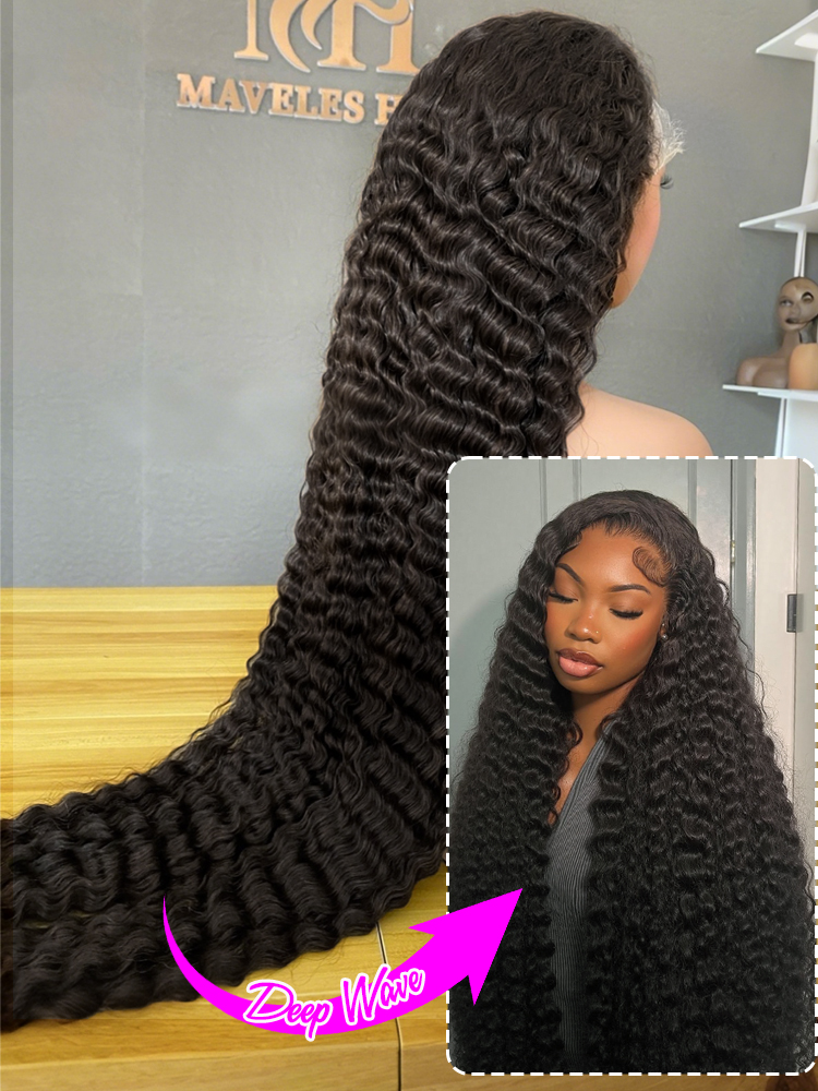 Peruca Frontal HD 13x6 com Renda, Ondas Profundas, Pré-Processada e Pré-Descolorida, Cabelo Humano Cacheado Sem Cola, Peruca com Fechamento de Renda HD 4x4 5x5 para Mulheres