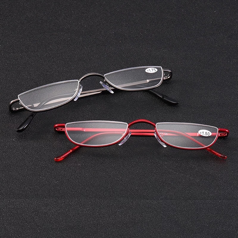 NONOR pół ramki metalowe okulary do czytania mężczyźni okulary do czytania pół obręczy damskie okulary Unisex okulary okulary do czytania dla mężczyzn 1.5