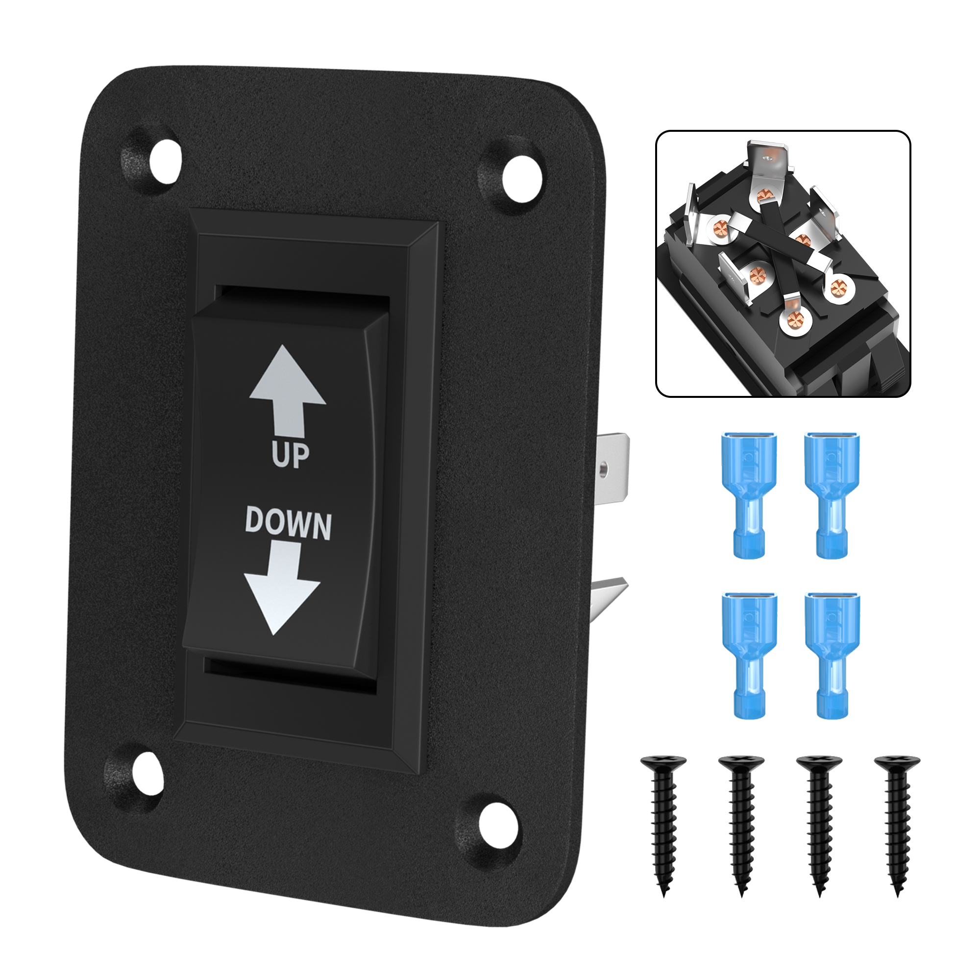 DaierTek UP Down Momentary Reverse Polariteit Schakelaar 12V 30A DPDT Polariteit Omkeerschakelaar RV Power Jack Schakelaar voor 5e Wiel