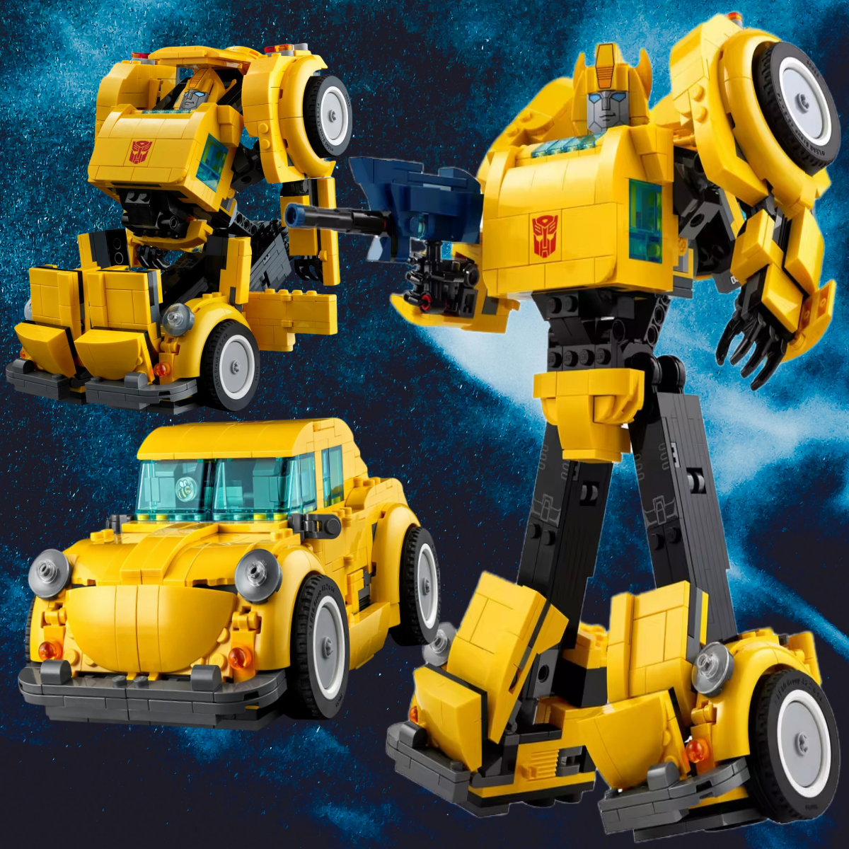 Novo caminhão robô amarelo carro brinquedo blocos de construção diy caminhão transformação autobot deformação presente para crianças
