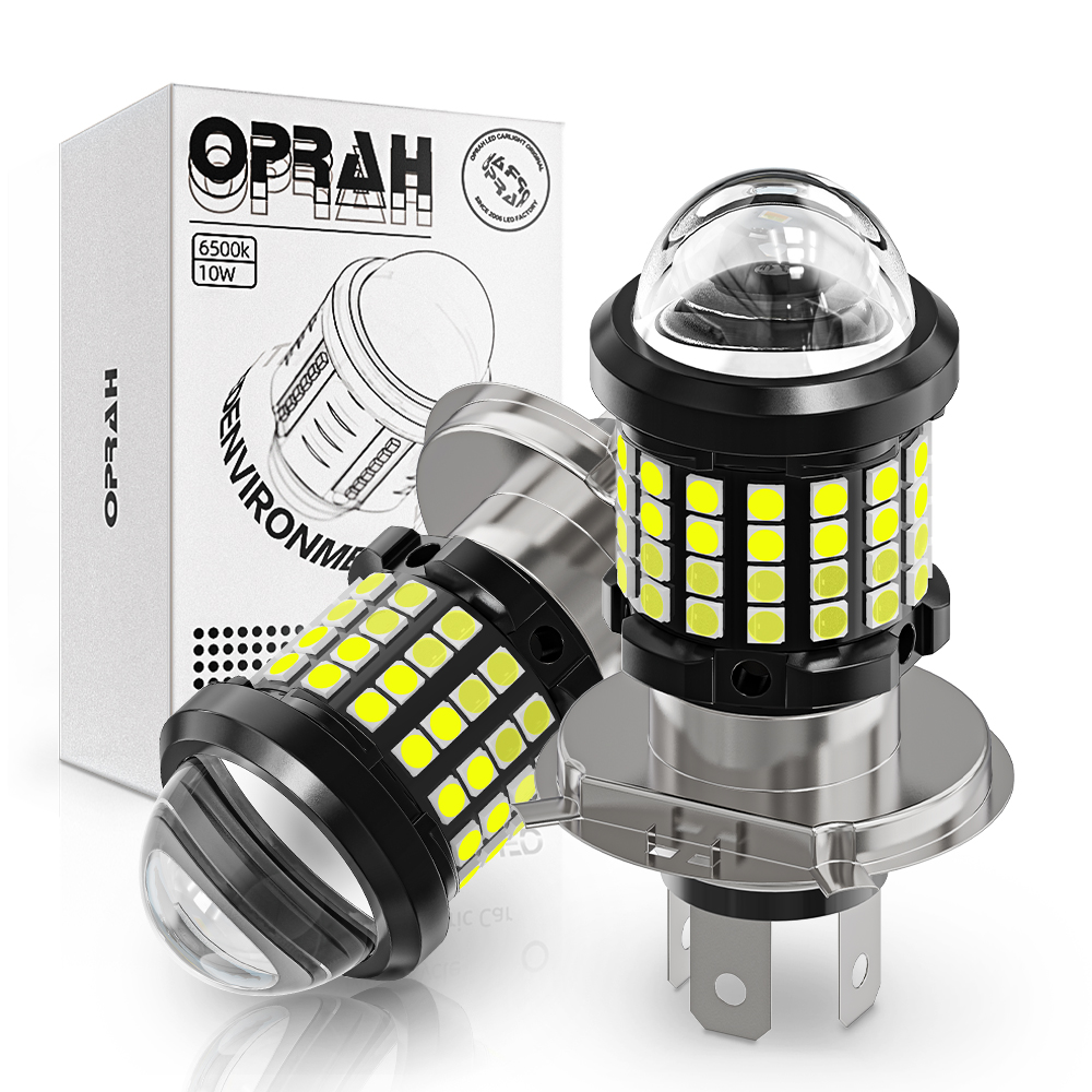 Bombilla LED para faro delantero de motocicleta, lámpara antiniebla para Scooter, H4, H6, BA20D, con lente, superbrillante, DRL, para correr