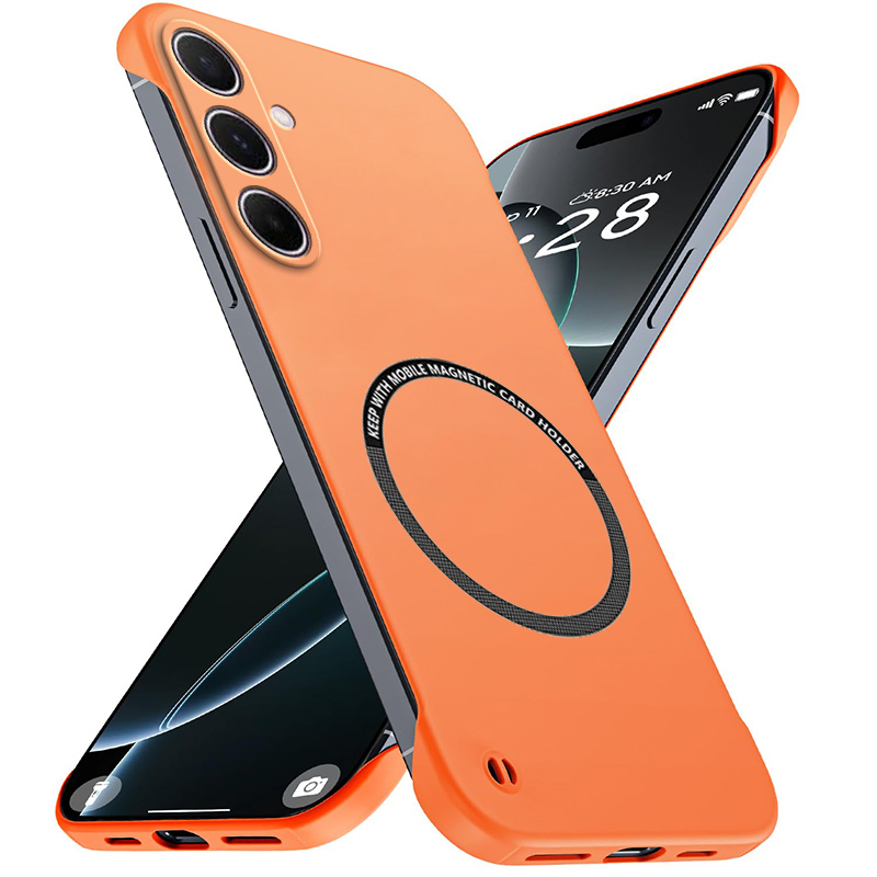 Magnétique mince pour Samsung Galaxy A56 5G 6.7 "étuis de téléphone sans cadre mat anti-rayures couverture rigide pour PC sans bordure armure antichoc