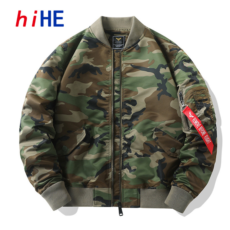 Giacca da Pilota Mimetica da Uomo, Cappotto Primaverile Autunnale, Manica Lunga, Camouflage MA1, Abbigliamento Maschile 2026, Hip Hop Casual, Capospalla Z1A1