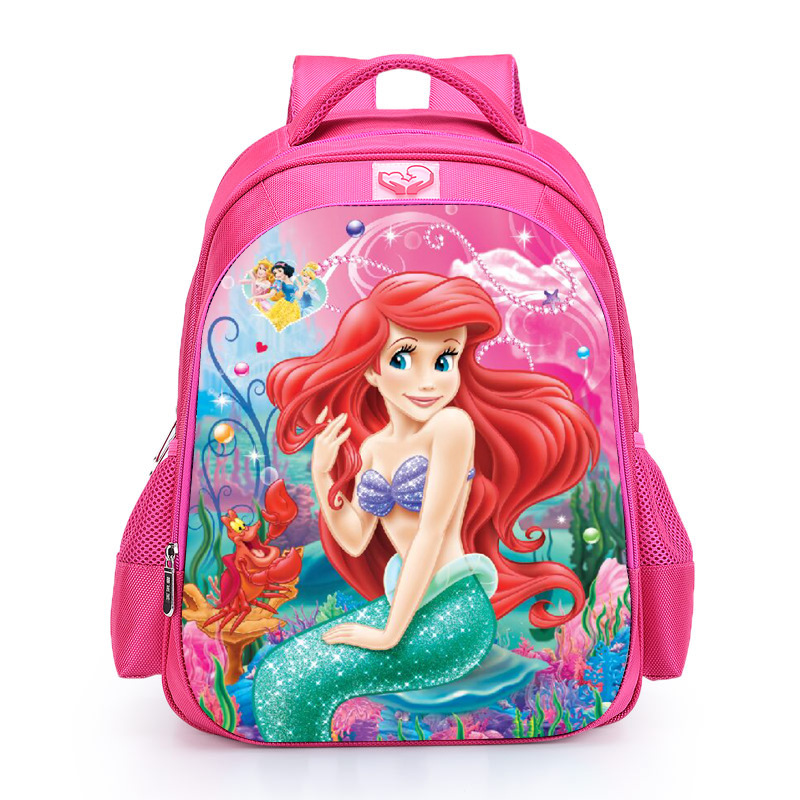 16 인치 세 공주 인어 학교 배낭 소녀 배낭 어린이 어린이 만화 Bookbag 학교 가방 Mochila Escolar