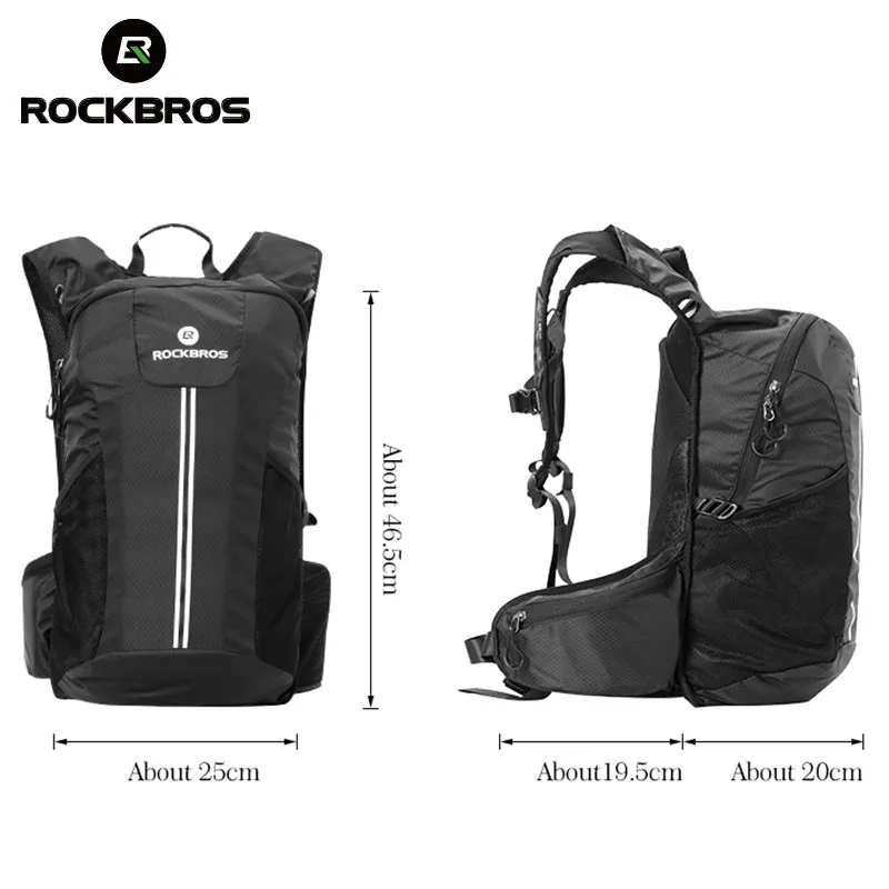 ROCKBROS tas Hiking kapasitas tinggi, tas ransel bersepeda tahan hujan untuk berkemah luar ruangan bepergian bersirkulasi kapasitas tinggi