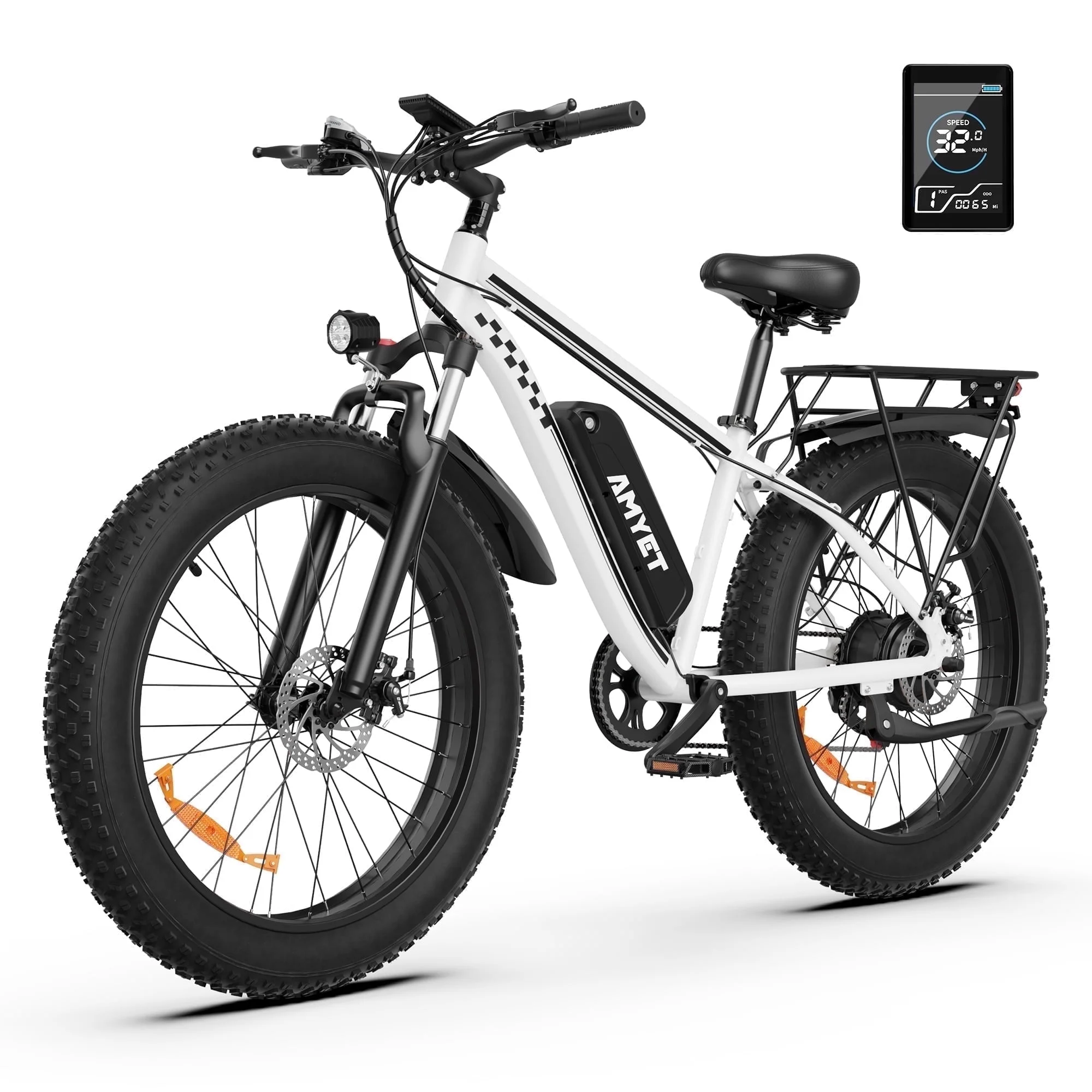 AMYET Bici Elettrica EB26 Adulti Bicicletta Elettrica Picco 1500W 48V 15AH e bici 26 "Pneumatico Gordo Mountain Bike 31mph Bici Da Sporco Elettrica