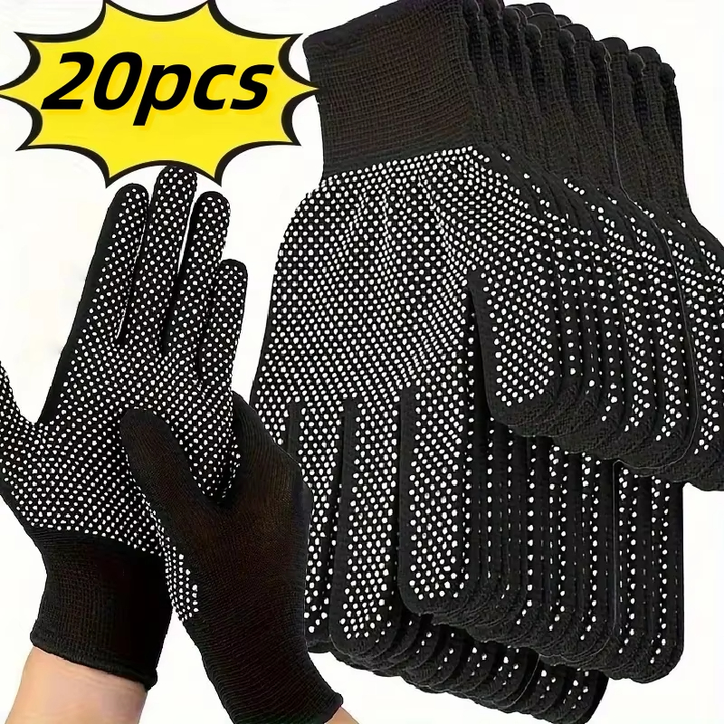 20 StĂŒck Nylon-Klebehandschuhe â atmungsaktive und rutschfeste Handschuhe, geeignet fĂŒr Radfahren, Gartenarbeit, Angeln, Camping â mehrere AnlĂ€sse