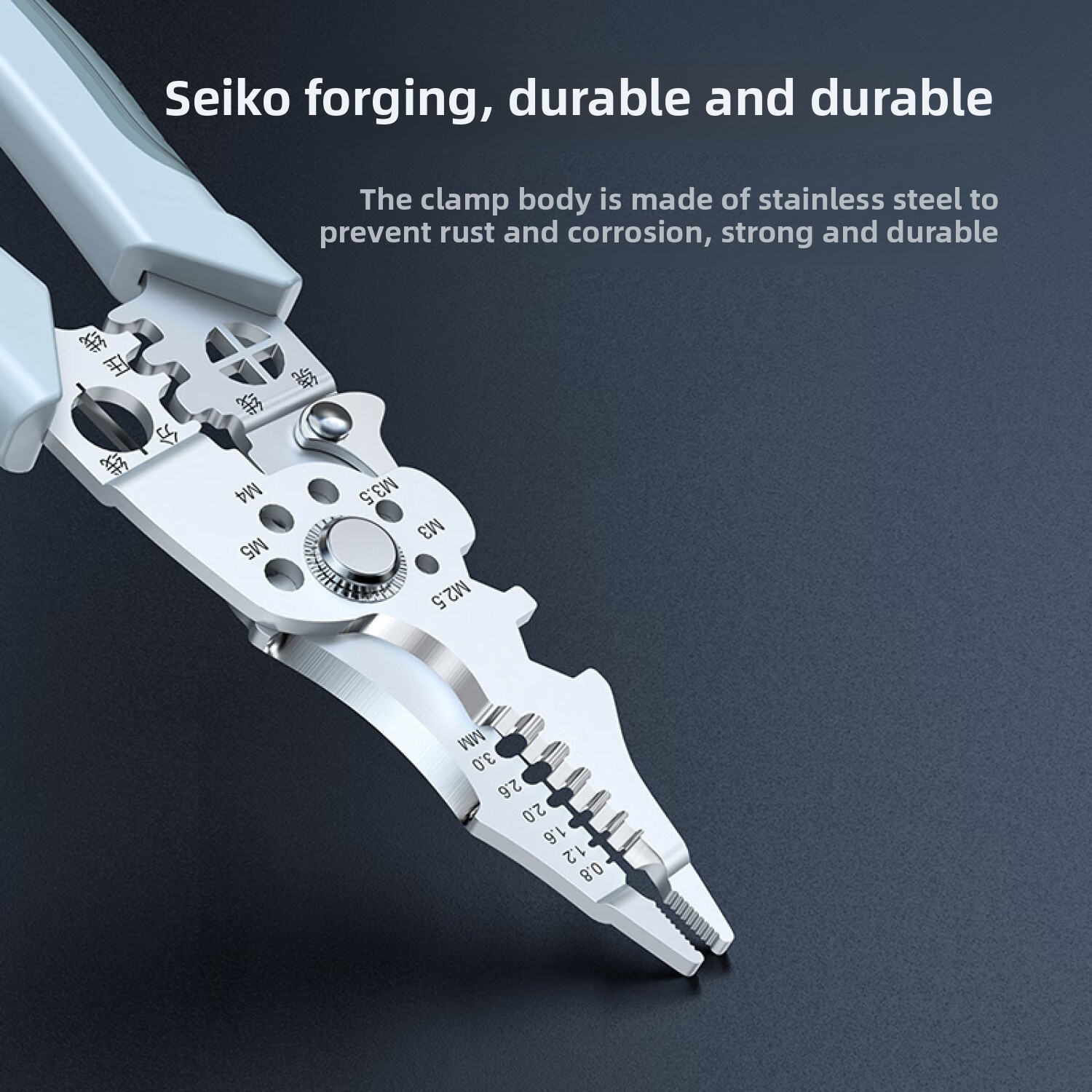 Pelacables Industrial multifunción, alicates eléctricos de acero inoxidable de alta resistencia con agarre ergonómico y cómodo +