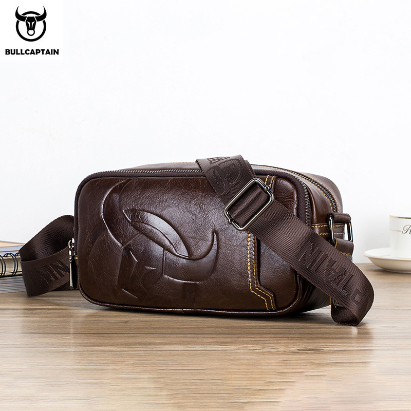 Marca BULLCAPTAIN, bolsos de hombro tipo bandolera para hombre, bolsos de moda de alta calidad para hombre, bolso de mensajero para hombre de negocios, bolso de cuero genuino