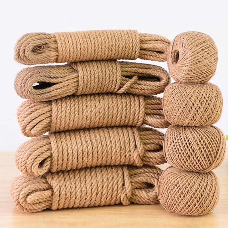Corde de Jute Vintage naturelle, 1/2/3/4/5/6/8/10mm, bricolage, ruban de ficelle, artisanat, couture, travail manuel, emballage cadeau, décoration de la maison