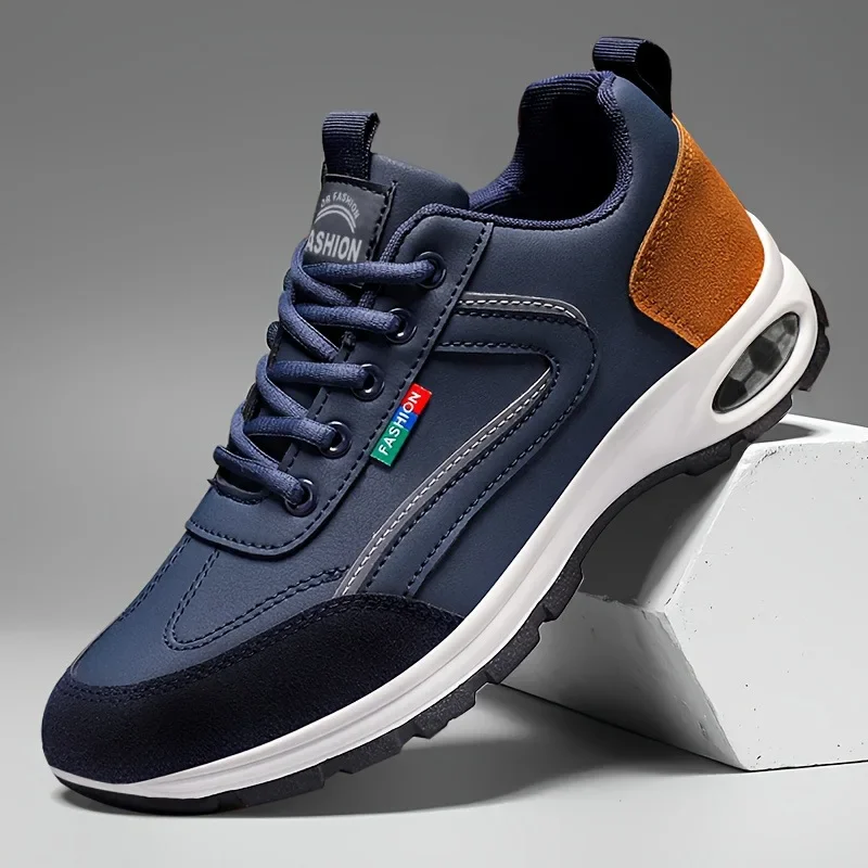 Scarpe sportive alla moda da uomo Scarpe antiscivolo moderne leggere e traspiranti Dettagli in pelle scamosciata Scarpe da ginnastica da uomo eleganti da indossare ogni giorno all'aperto