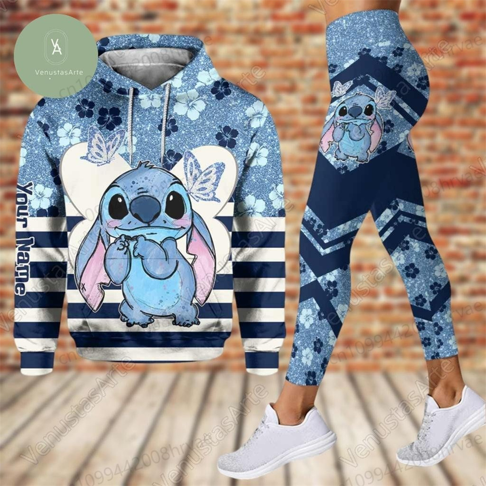 Милая толстовка и леггинсы Stitch 2025 года, толстовка Lilo & Stitch, женские спортивные штаны для йоги, подарок для влюбленных Stitch