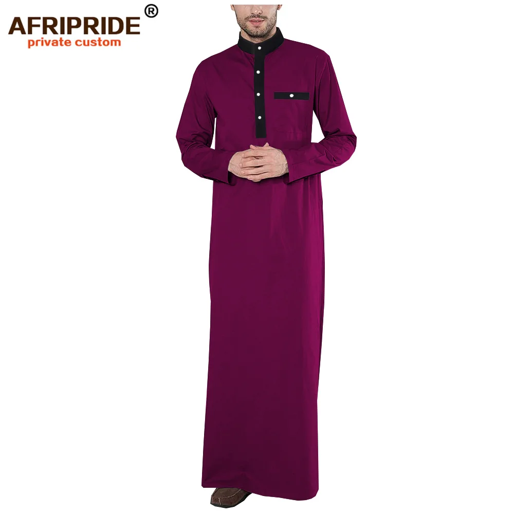 Mùa Xuân Năm 2022 Mới Nam Jubba Thobe AFRIPRIDE May Full Tay Điện Đơn 100% Cotton Jubba Thobe Dành Cho Nam a1914001