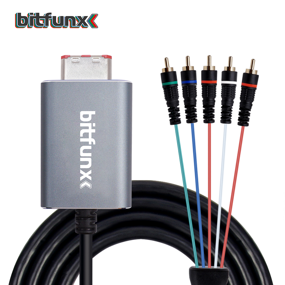 Компонентный видеокабель Bitfunx 5RCA YPbPr для цифрового AV-выхода Nintendo GameCube NGC, высокое качество изображения
