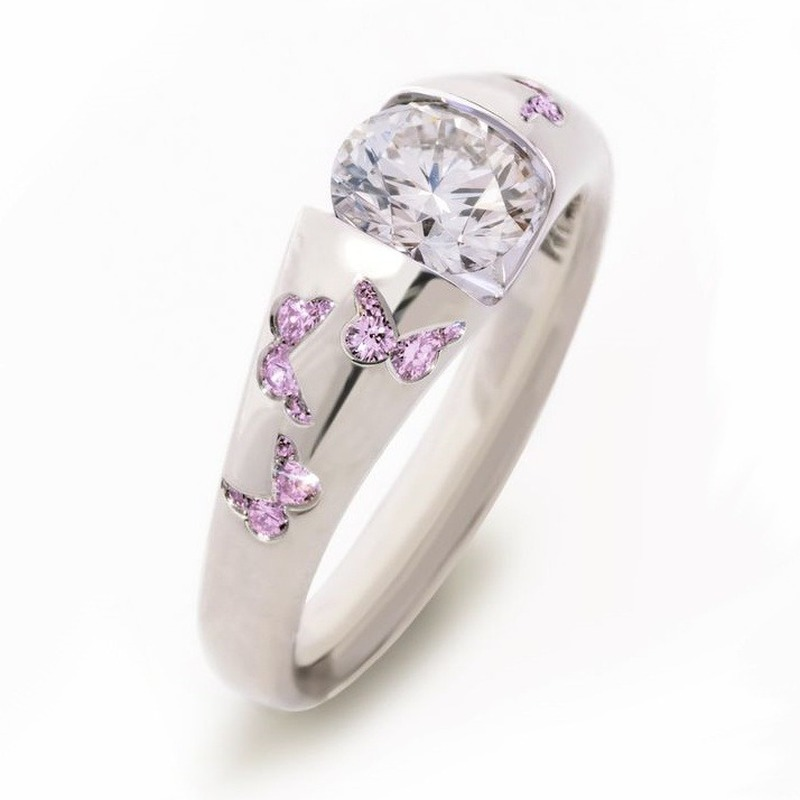 Bague papillon en argent incrusté de pierre blanche pour femme, matiques de fiançailles créatives, bijoux de mariage, document à la mode, patients