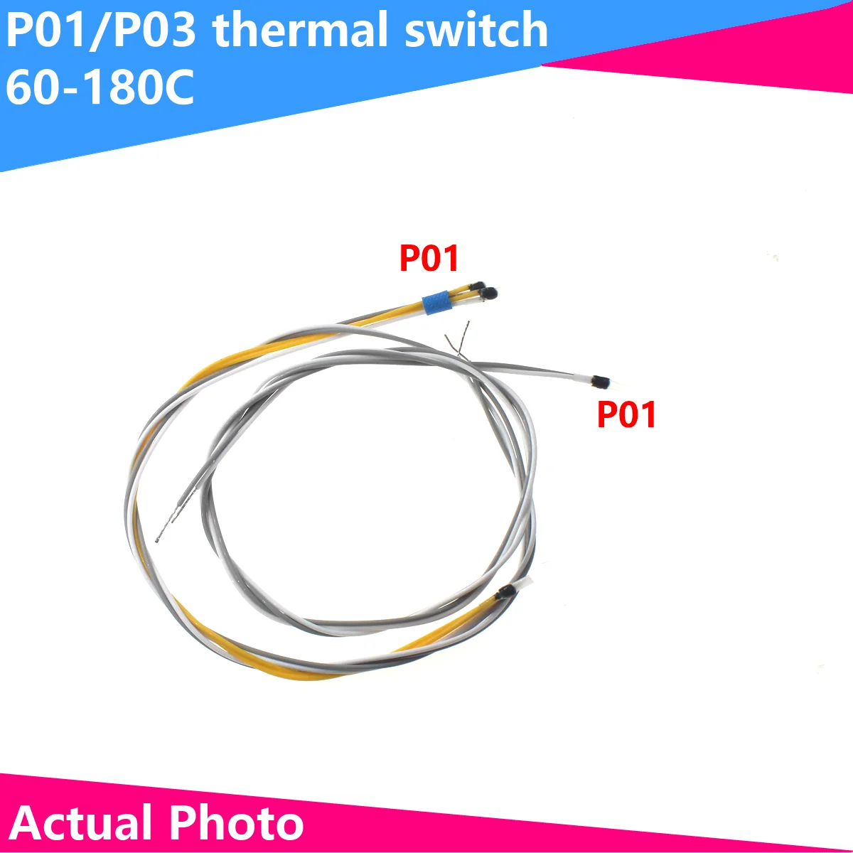 Lote P01/P03 Interruptor Térmico Termistor PTC Para Protetor de Motor/Sensor de Temperatura 60/70/80/90/100/110/120/130/140/150/160 ℃