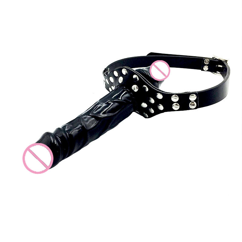 BDSM podwójna głowa Penis usta wtyczka Ball Gags Bit usta niewolnik fetysz Bondage Sex zabawki zabawki dla dorosłych dla mężczyzn i kobiet