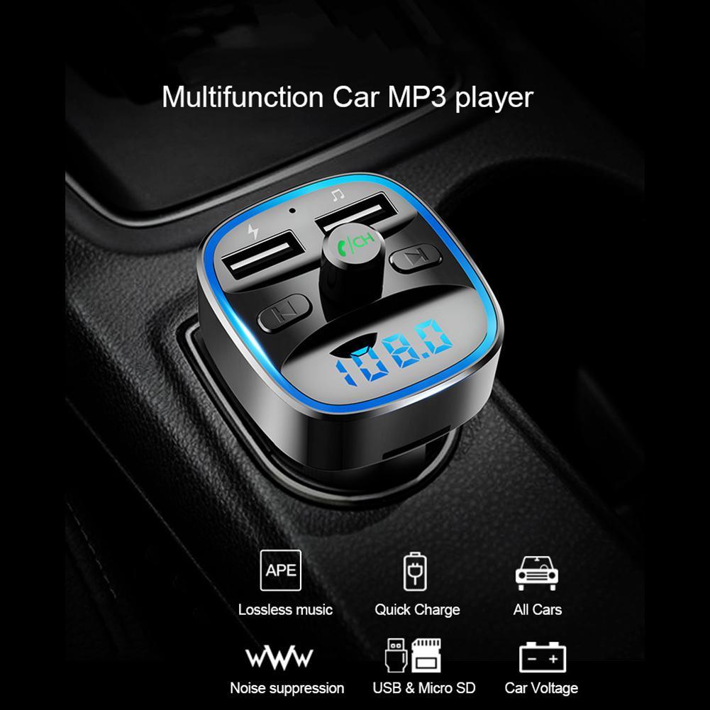 Transmisor FM T25 Bluetooth 5,0 para coche, reproductor MP3, carga rápida, cargador USB Dual, 87,5-108MHz, 2,4a MAX, adaptador de cargador de coche USB Dual