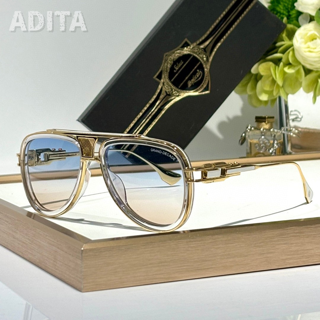 ADITA GRAND DECADE DTS460 Gafas de sol de alta calidad para hombre y mujer, estilo clásico punk, de lujo, de titanio, con protección UV400, de diseñador, con caja.