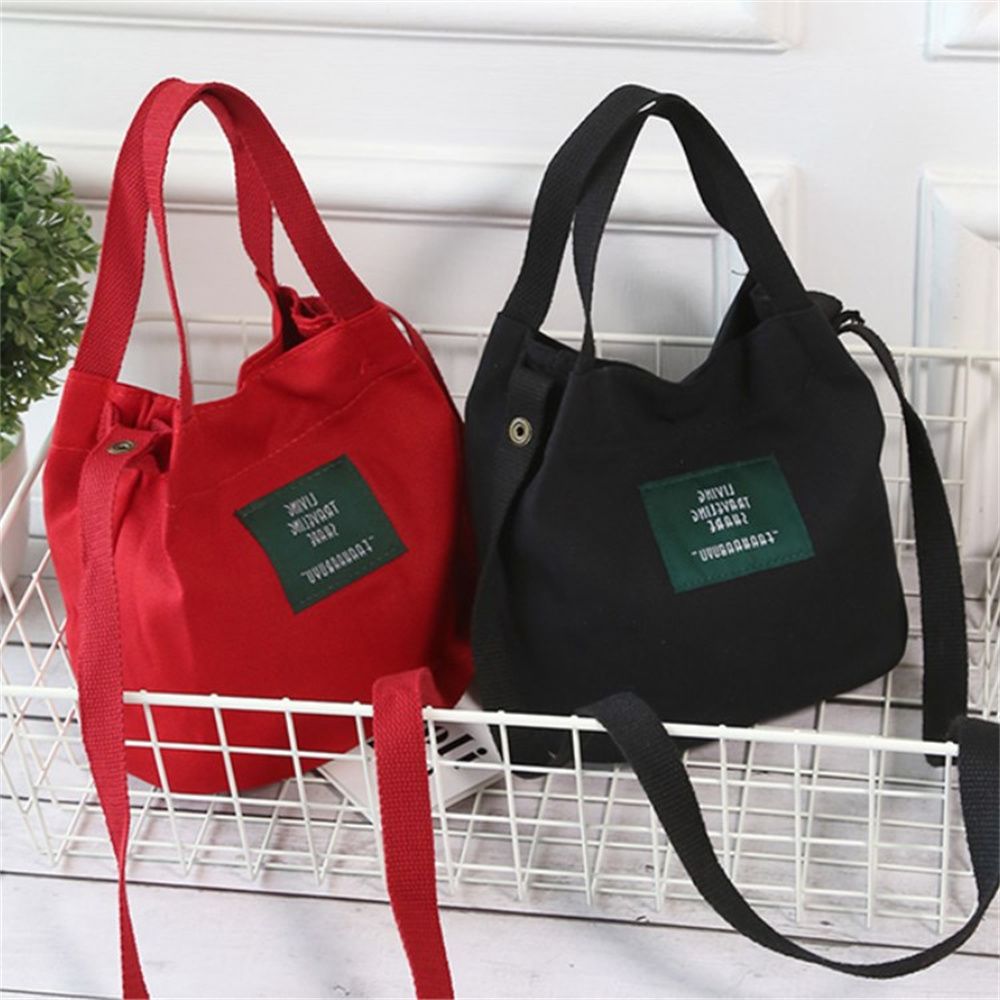 Bolsos de hombro con letras para mujer, bolso cruzado de lona con hebilla informal, bolso de compras lindo