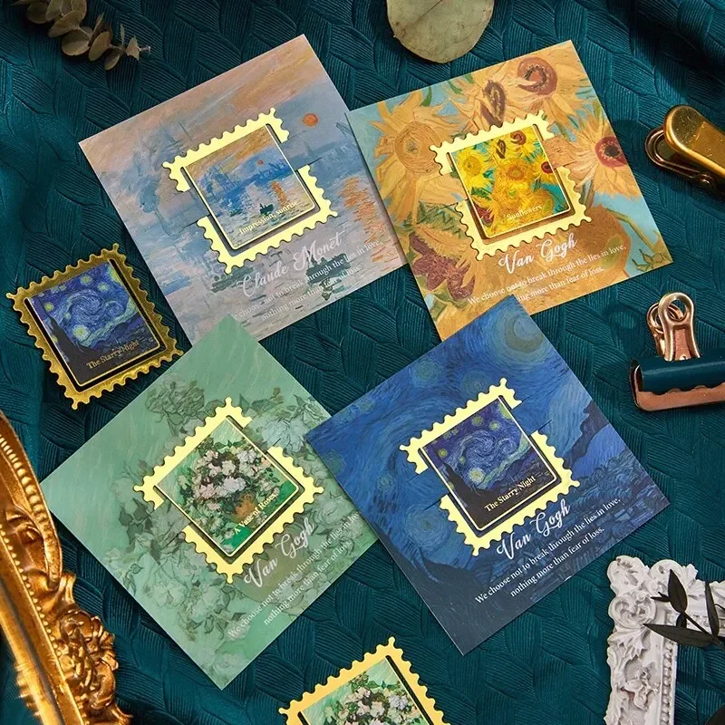 1-teiliges Vintage-Gemälde, goldenes Metall-Lesezeichen, quadratisch, gewellt, Randform, Dankeschön-Geschenke für Schriftsteller, Lehrer, Freunde, Buchliebhaber