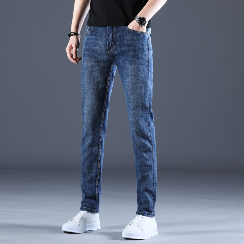 2024 NIEUWE Herenmode Business Jeans Klassieke Stijl Casual Stretch Slim Jean Broek Mannelijke Merk Denim Broek Zwart Blauw