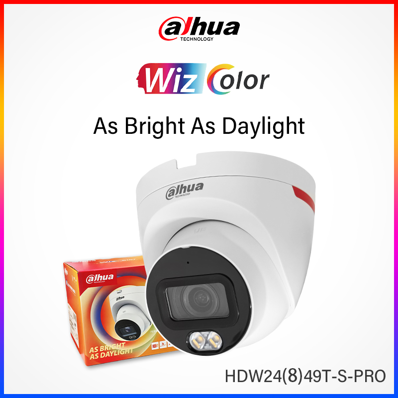 Dahua 4MP 8MP Full Color Pro Camera WizColor Dual Warm light Smart Protection Detection HDW2449T-S-PRO HDW2849T-S-PRO Original