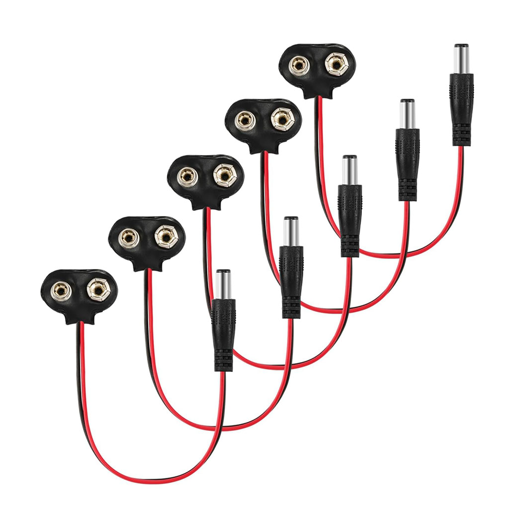 Conector de bateria de 9v, clipe de couro de alimentação arduino com centro positivo 2.1x5.5mm macho jack tipo t para arduino led strip