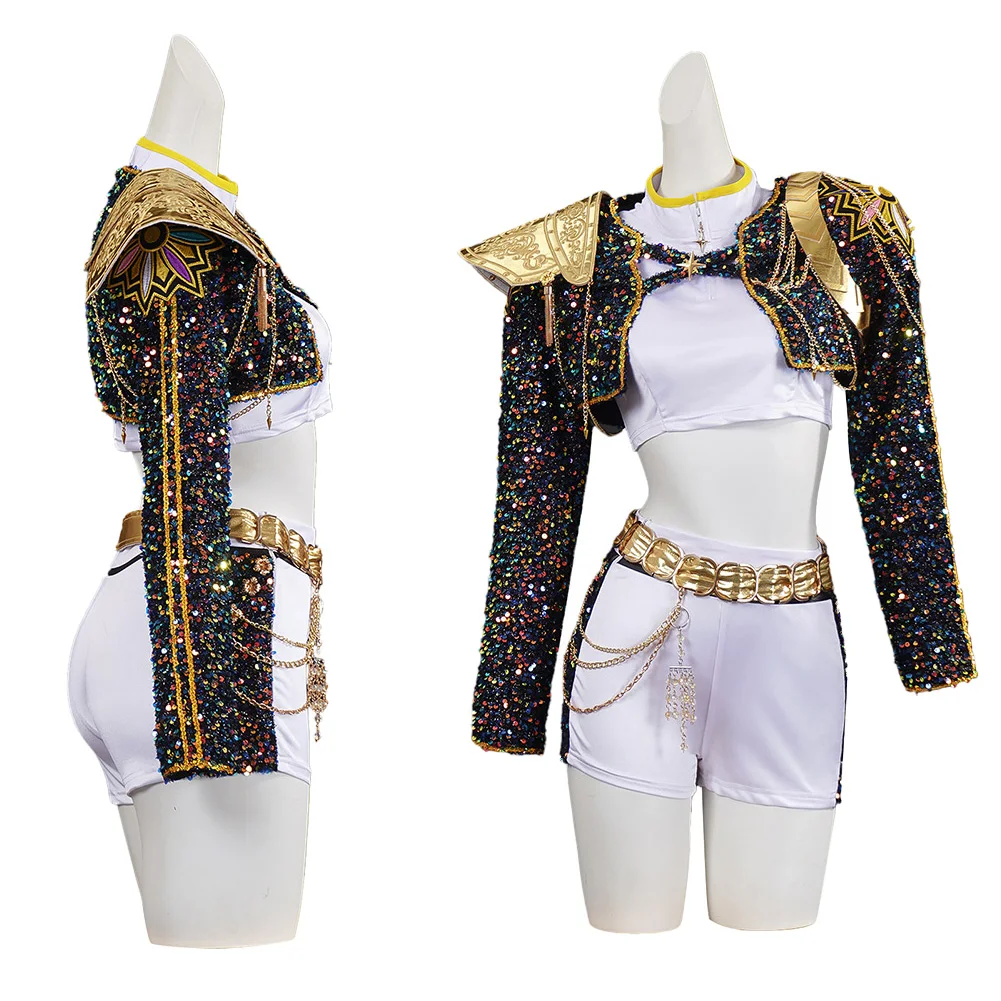 Disfraz de Rumi para chico y niña, disfraz de Gloden negro, disfraz de actuación, uniforme de juego de rol para Halloween