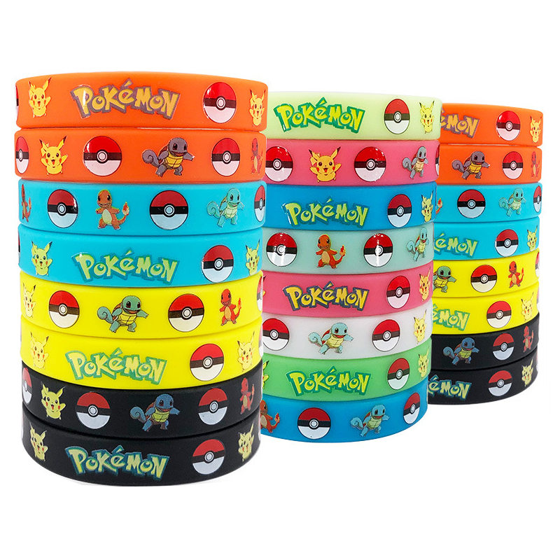 Pokemon Armband Anime Pocket Pikachu Noctilucent Cartoon Siliconen Polsbandje Armbanden Party Geschenken Cosplay Accessoires Speelgoed