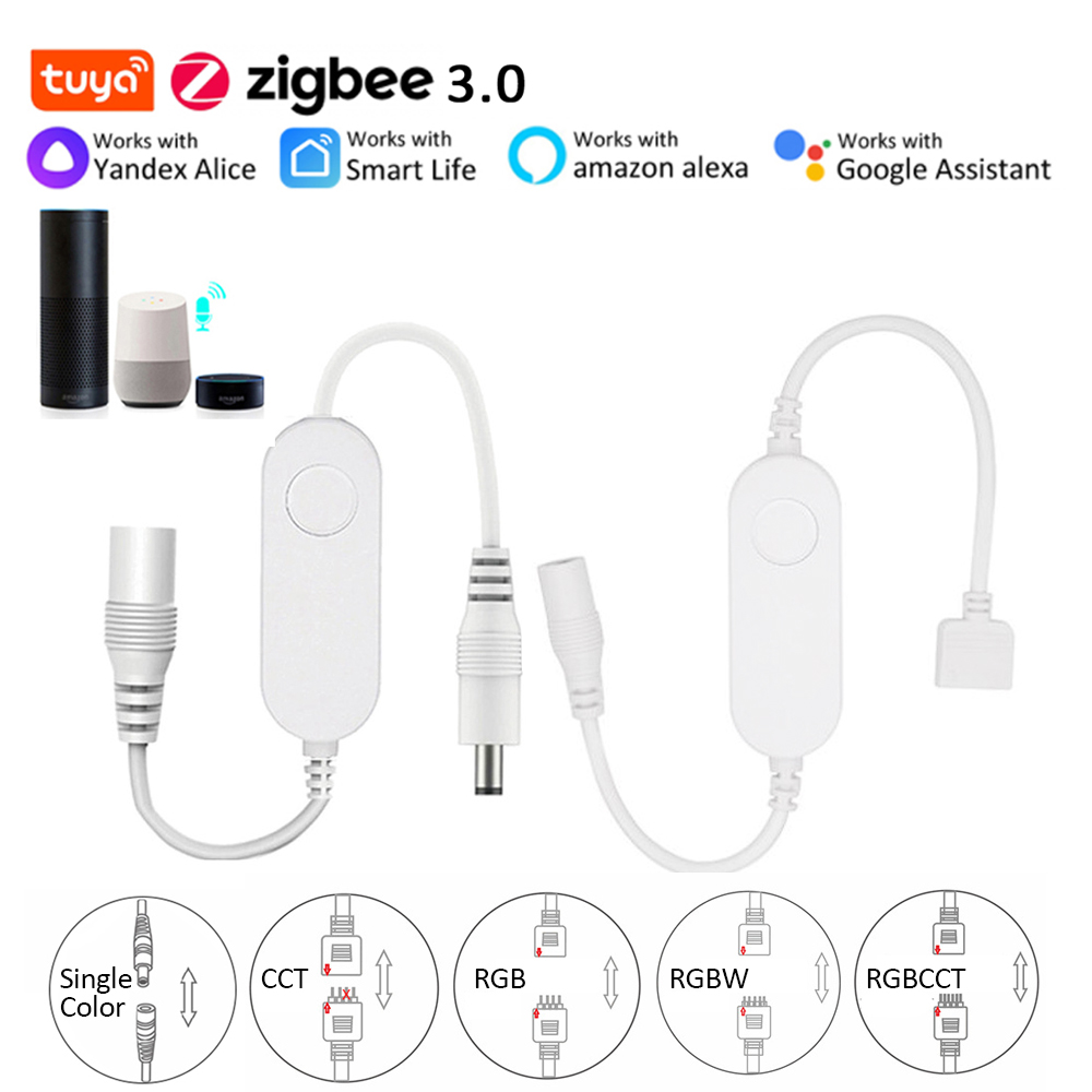 Zigbee 3.0 Tuya LEDコントローラー DC5V 12V 24V 調光対応 シングルカラー CCT RGB RGBW RGBCCT LEDストリップ スマートライフ Alexaアプリ制御