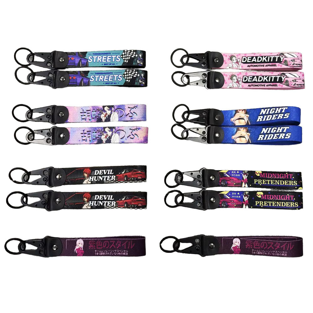 JDM Racing Culture étiquette porte-clés pendentif voiture moto pince porte-clés poignet Durable porte-clés porte-clés Auto