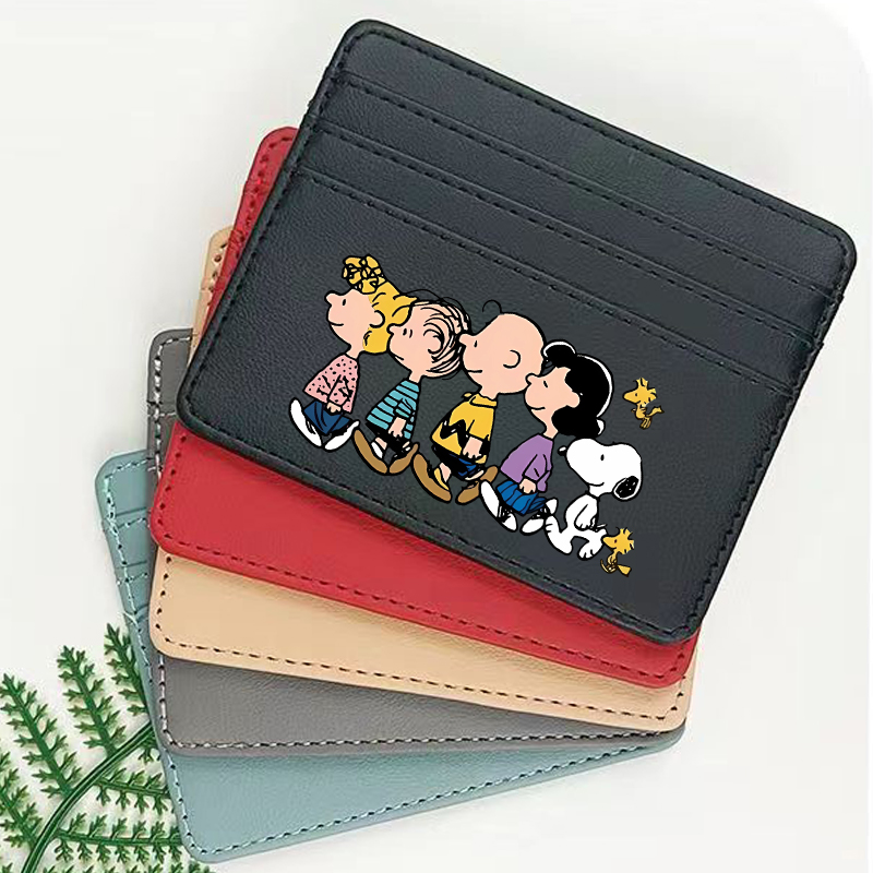 Новый Кошелек для монет Snoopy, мультяшная фигурка, держатель для кредитного паспорта, кошелек из искусственной кожи, бумажник для мужчин, подарки на день рождения