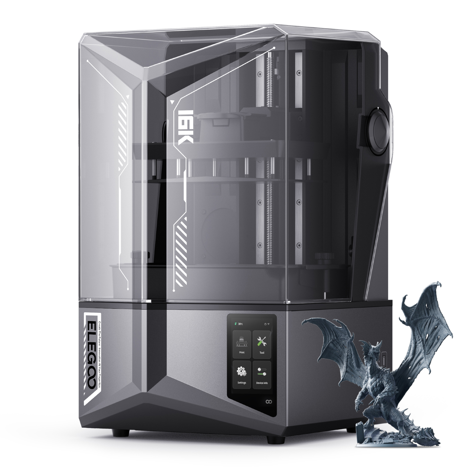 ELEGOO SATURN 4 ULTRA 16K résine imprimante 3D taille d'impression haute vitesse 212x118x220mm