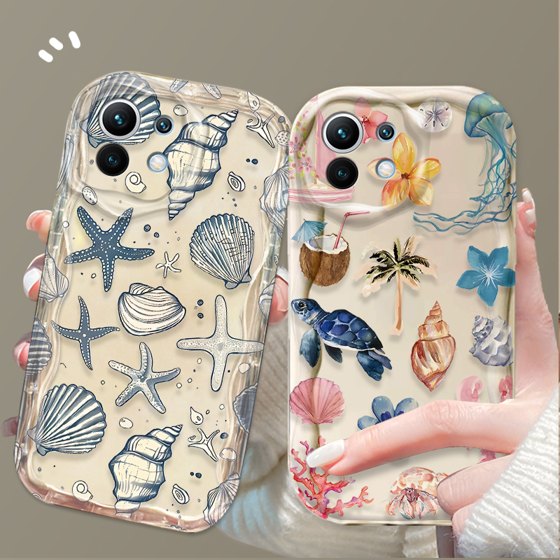 Custodia colorata per organismo marino per Samsung Galaxy A16 A06 A35 A55 A25 A05s A15 A54 A34 A24 A14 A04 A13 A73 A53 A33 4G 5G Cover