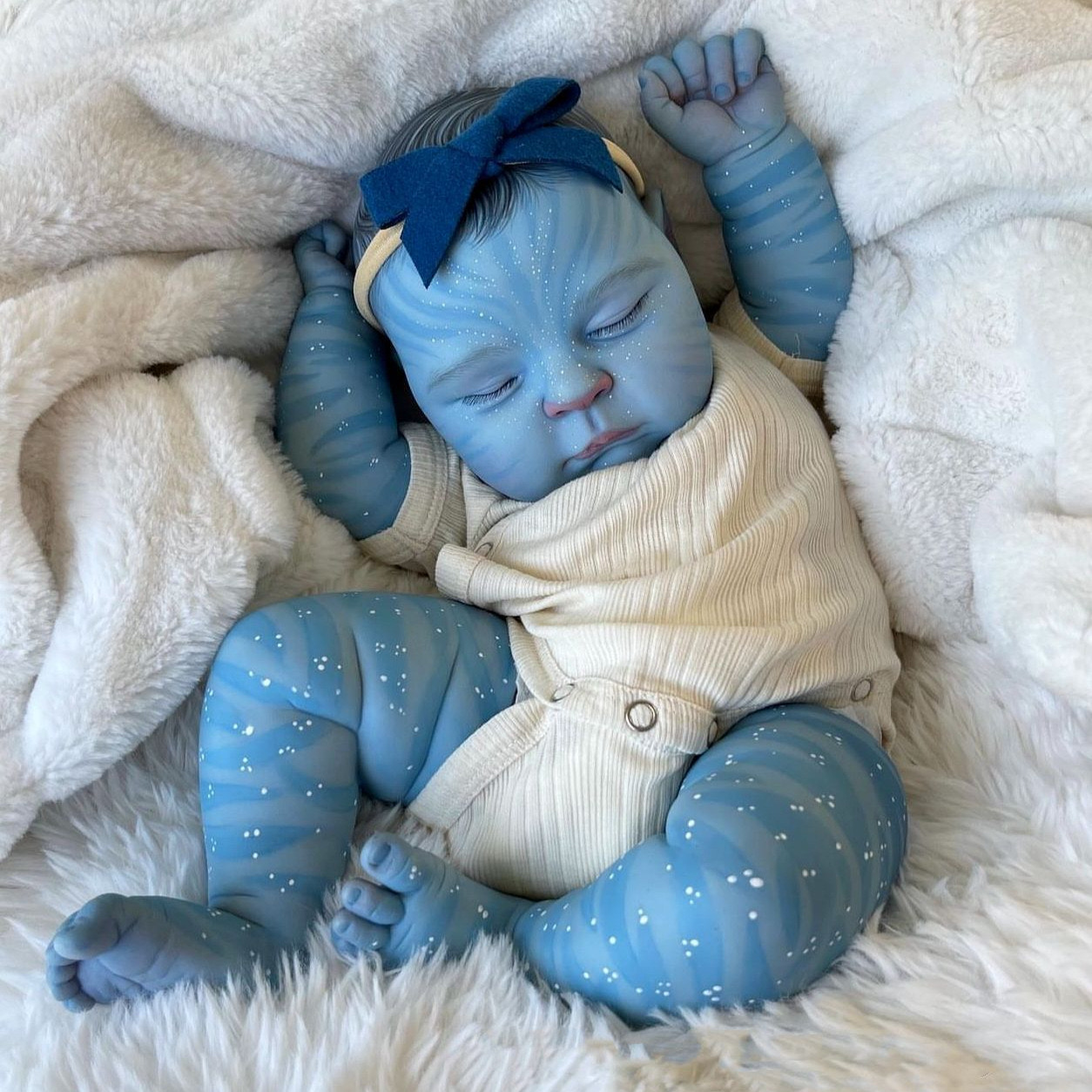 NPK 19 pouces fait à la main de haute qualité peinture détaillée pêches Avatar réaliste réel corps doux petite poupée mignon bébé pratique