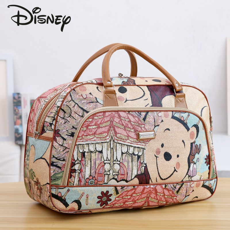 Disney Winnie Bear New Women's Travel Bag Luxury Brand Portable Travel Bag Cartoon Large Capacity High Quality Unisex Handbag