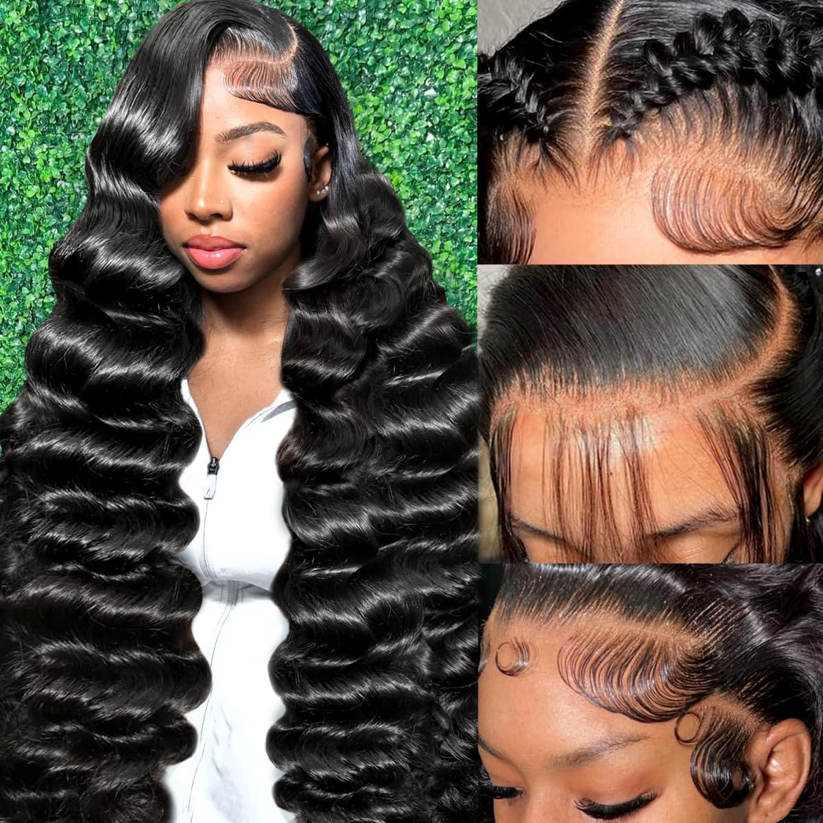 Parrucche di capelli umani con densità 220, ondulate, con pizzo trasparente HD 13x6, per donne, parrucche brasiliane con pizzo frontale 13x4, pre-strappate con linea naturale dei capelli