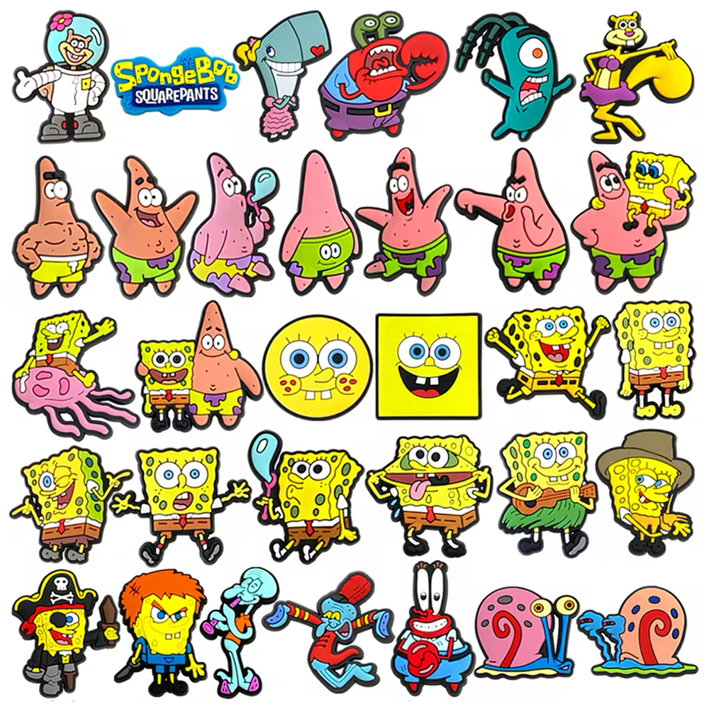 12-100 Pz Potdemiel Spongebob Pendenti e Ciondoli Perni Scarpe Decorazione Accessori Per Bolla Presentazioni Azzagli Clog Sandalo Braccialetti