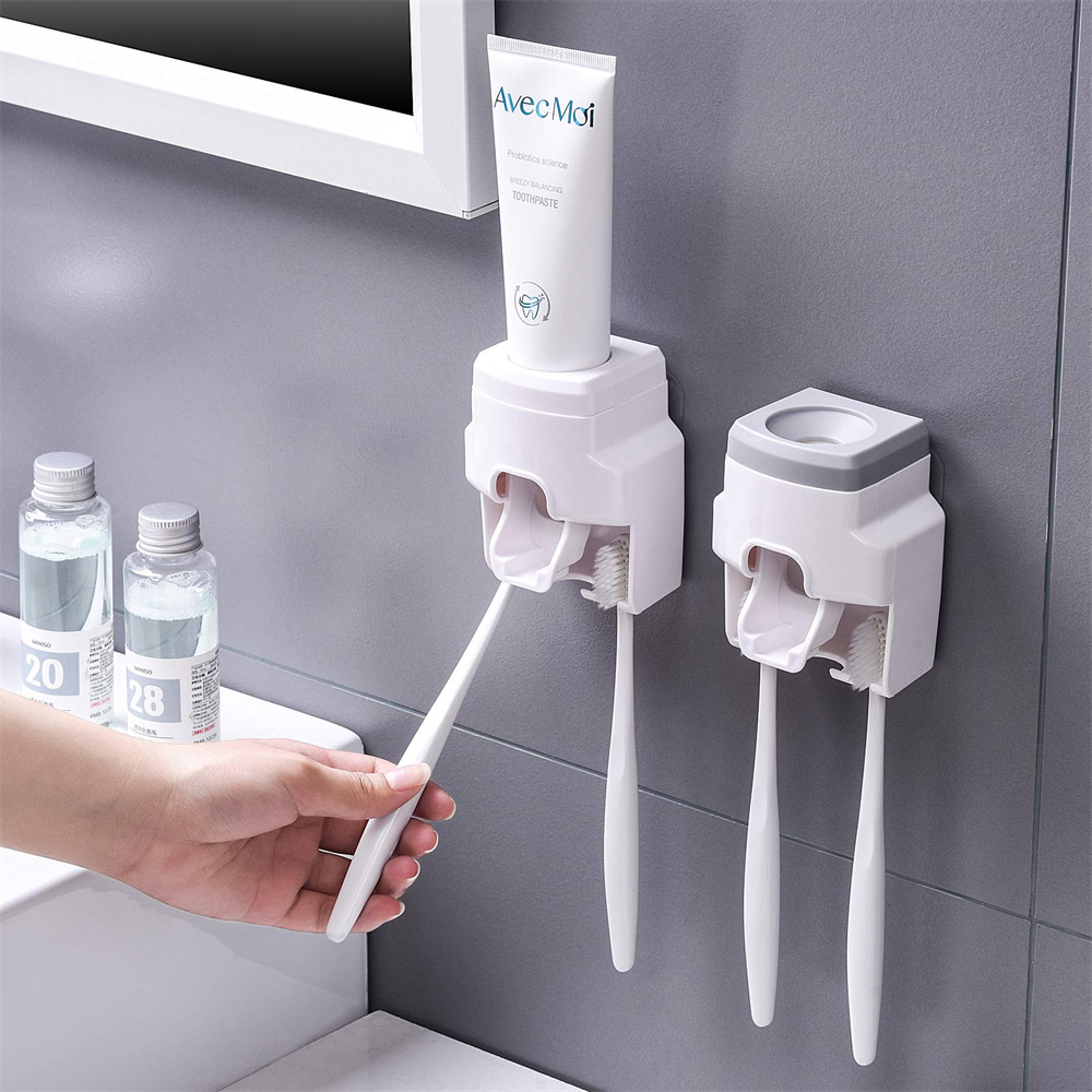 Dispensador automático de pasta de dientes, exprimidor de pasta de dientes, soporte para cepillos de dientes, estante de almacenamiento de accesorios de baño, creativo y perezoso