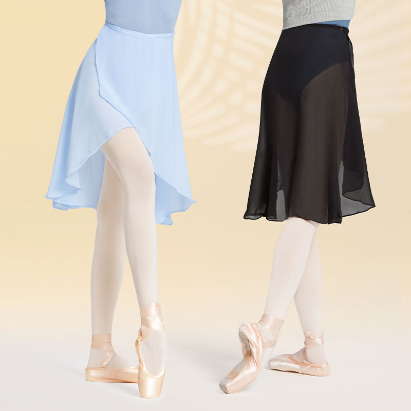 Jupe de Ballet pour femmes, jupe portefeuille de danse longue en mousseline de soie, robe Tutu de Ballet, jupe de Skate, jupe de ballerine à boucles réglables