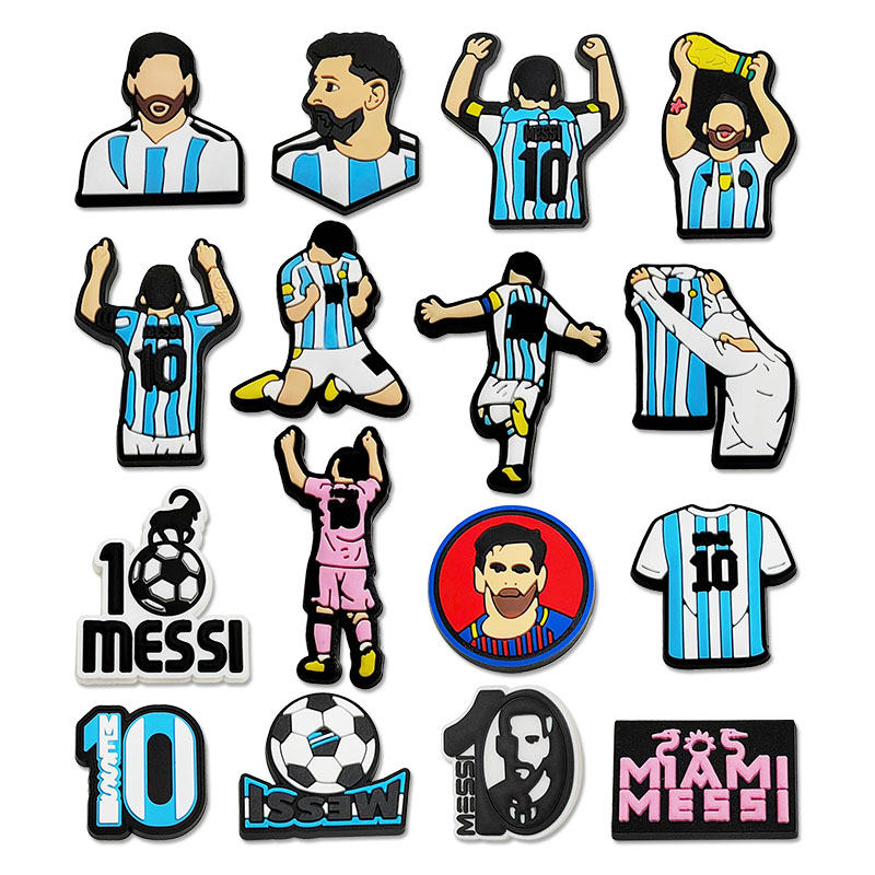 16 Stück Fußball Superstar Schuhschnalle Zubehör PVC Sandale Schuhe Charms Clogs Pins Dekor Kinder Mann Party Geschenk