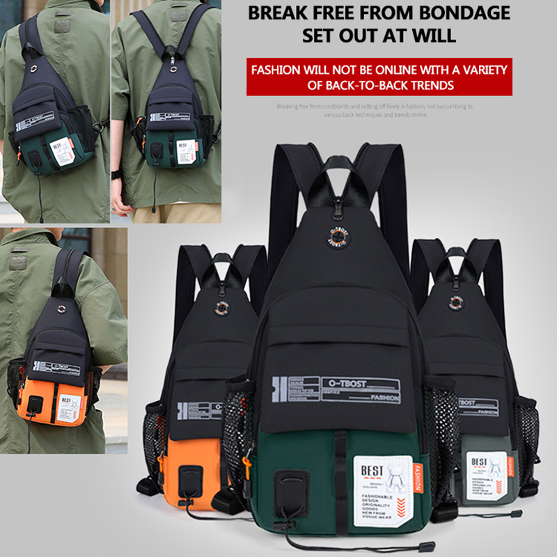 Herren-Brusttasche aus Oxford-Stoff, Rucksack, 2-in-1, Outdoor-Freizeit, Herren-Umhängetasche, tragbare Umhängetasche