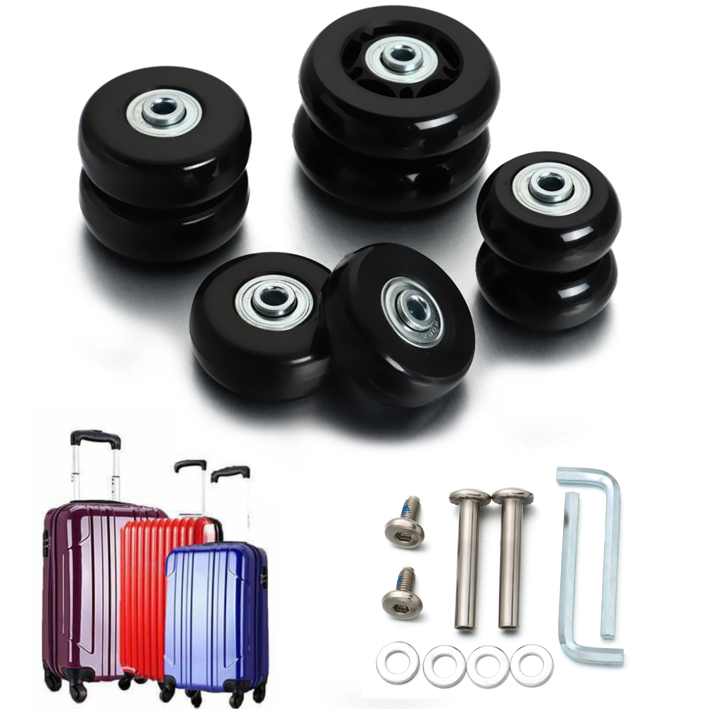 Ruedas de equipaje de viaje deslizantes silenciosas, piezas de maleta, Kit de reparación de ejes, diámetro 40/45/50/60/70/75/80/90/100, 1 Juego