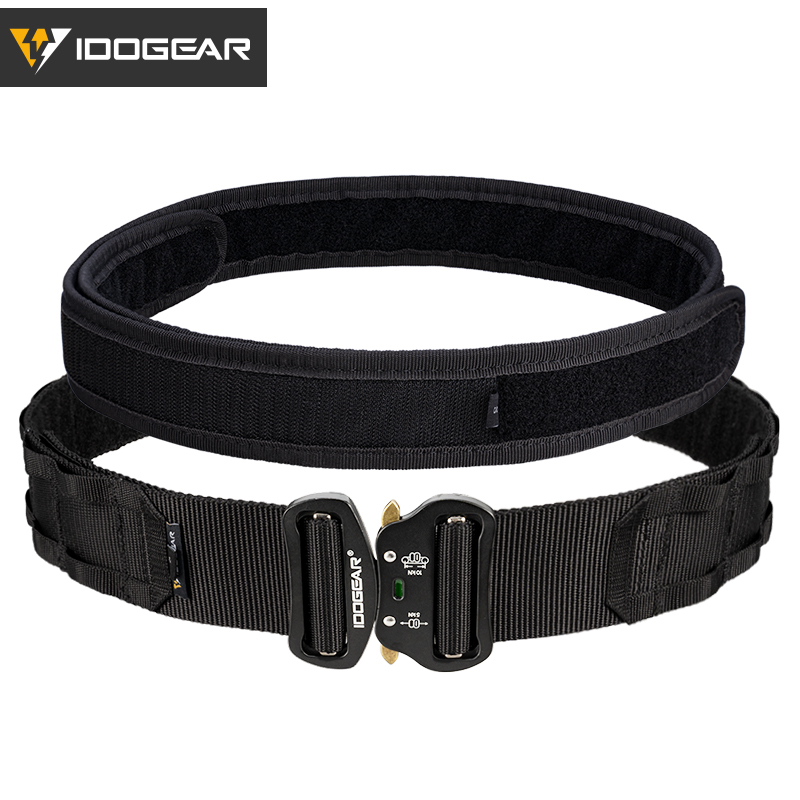 IDOGEAR Тактический 2-дюймовый боевой ремень с быстросъемной пряжкой MOLLE Охота Спорт на открытом воздухе Мужской ремень Прочный два в одном 3414