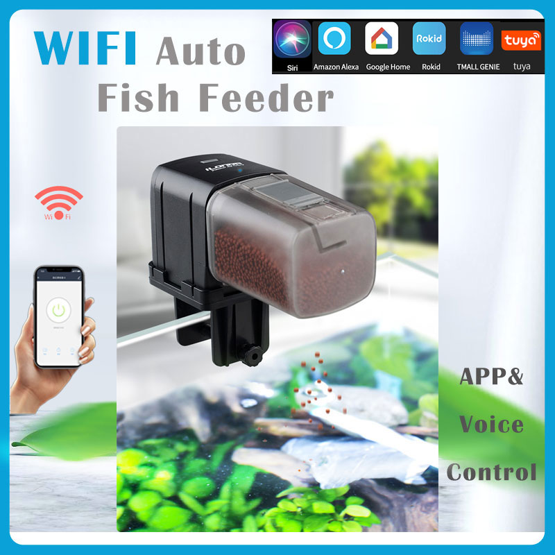Ilonda Wifi Fish Feeder ออร์แกนสมาร์ทควบคุม Aquarium ถังให้อาหารอัตโนมัติอุปกรณ์จับเวลาอุปกรณ์ตกปลาอุปกรณ์เสริมปลาคาร์พ