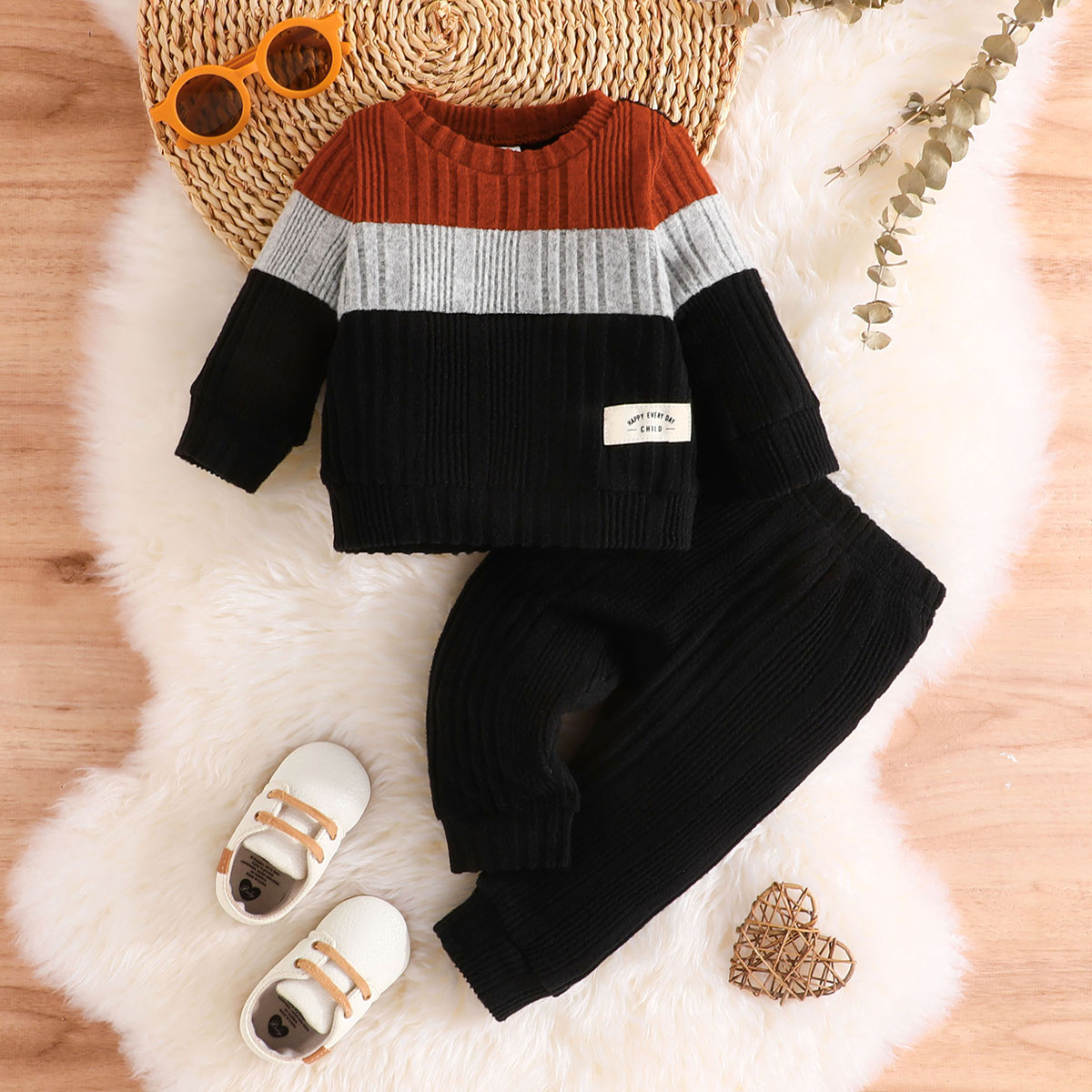 Conjunto de ropa para bebé de 3 a 24 meses, suéter cálido de invierno de manga larga y pantalón largo, traje para bebé recién nacido